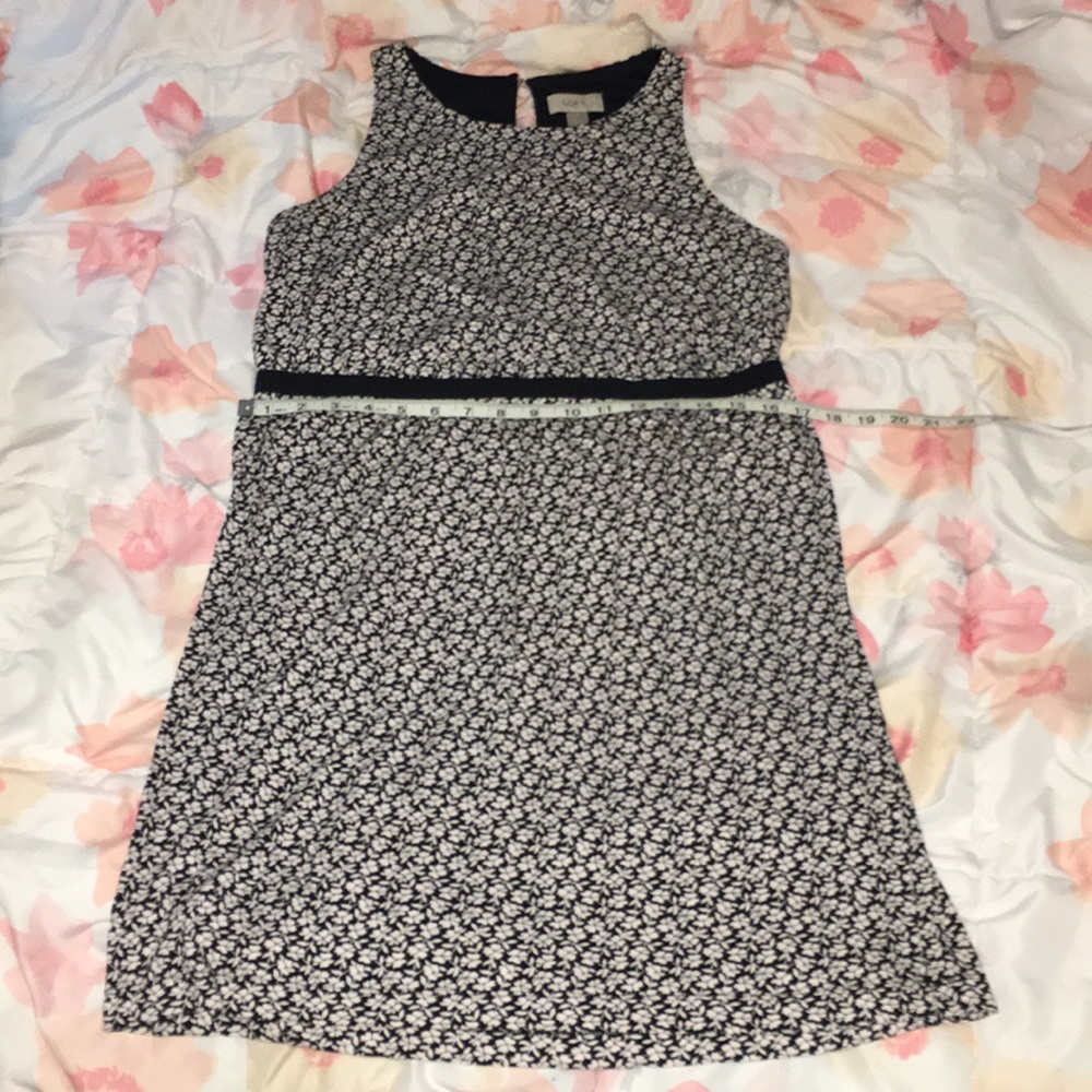 LOFT Black and White Flower Print Dress